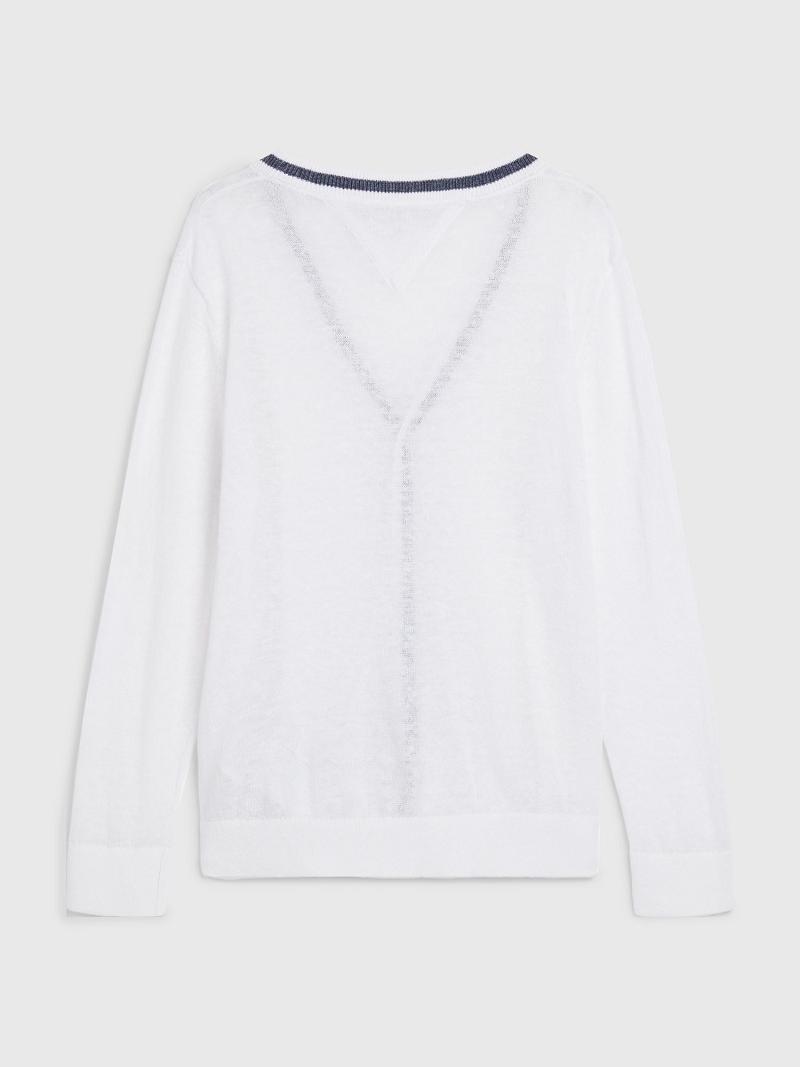 Sudaderas Tommy Hilfiger Tipped Cardigan Blancos | MX_B2138