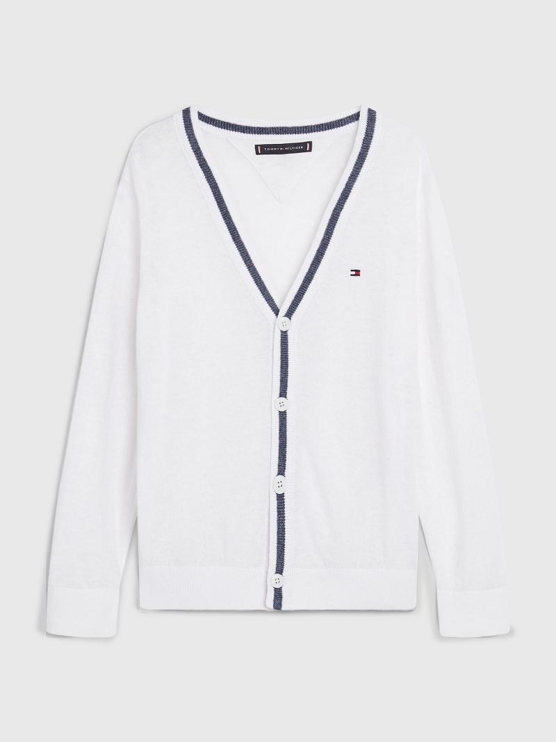 Sudaderas Tommy Hilfiger Tipped Cardigan Blancos | MX_B2138