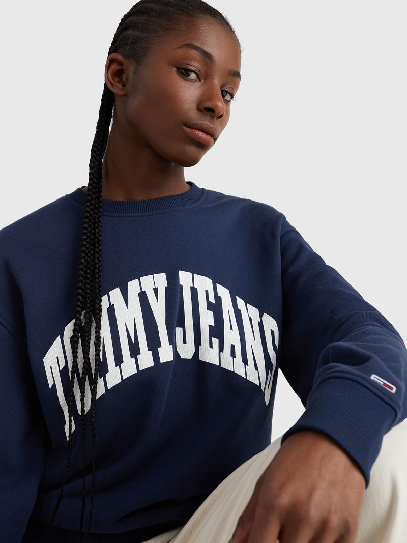 Sudaderas Tommy Hilfiger Tommy Logo Crewneck Azul Marino | MX_W21407