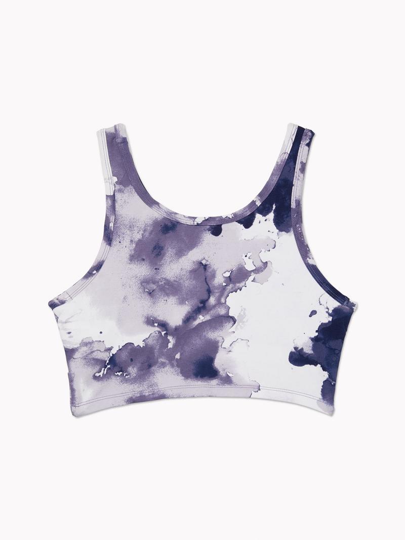 Sujetadores Tommy Hilfiger Essential Watercolor Print Sports Azules | MX_W21520