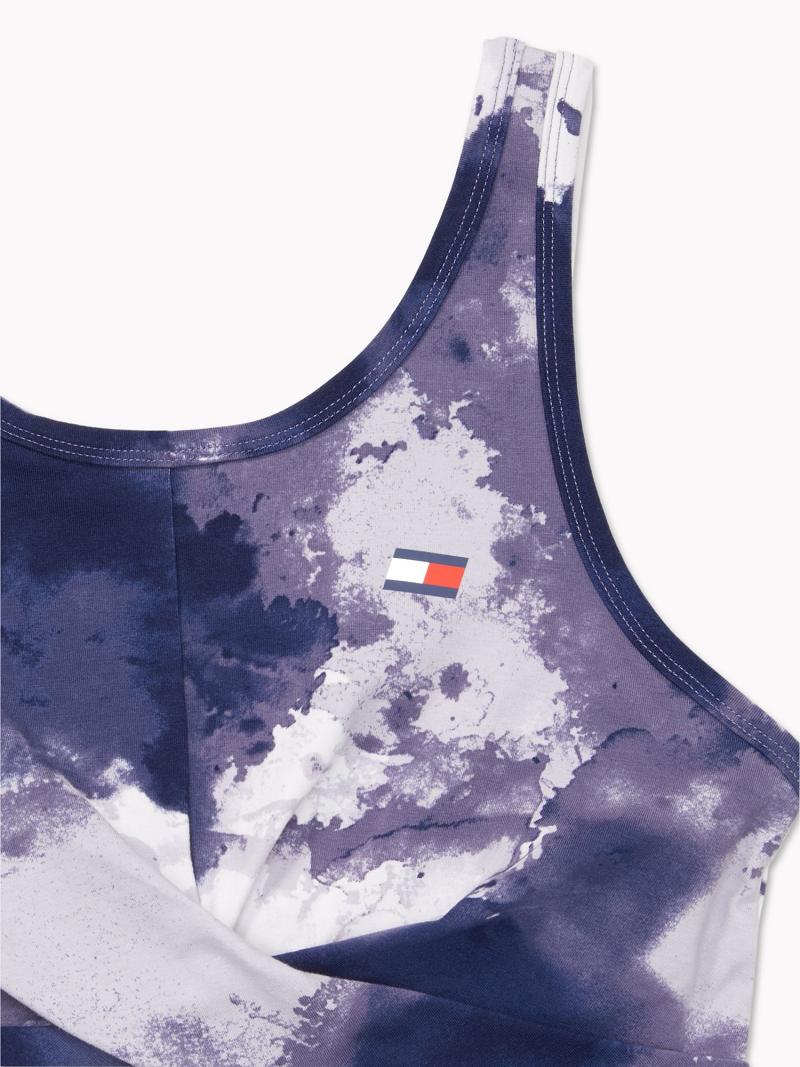 Sujetadores Tommy Hilfiger Essential Watercolor Print Sports Azules | MX_W21520