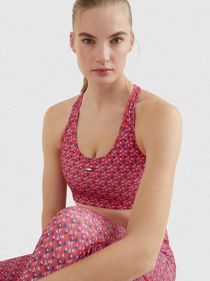 Sujetadores Tommy Hilfiger Geometric Print Racerback Sports Rosas | MX_W21521