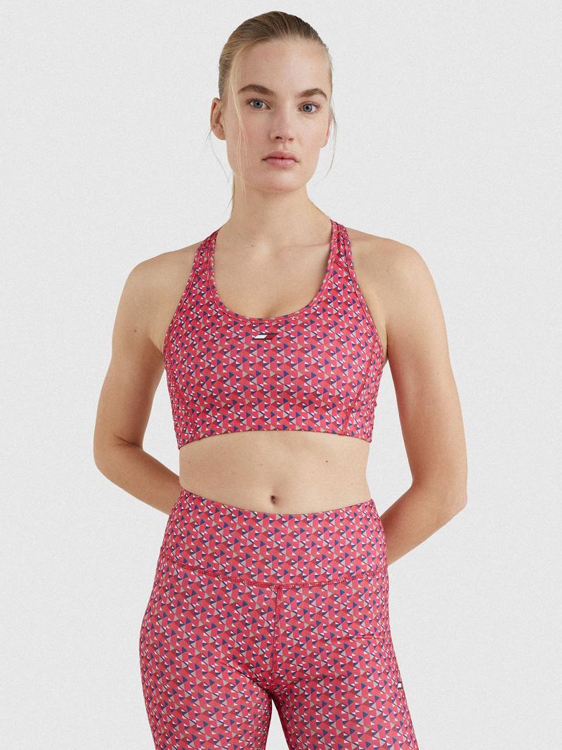 Sujetadores Tommy Hilfiger Geometric Print Racerback Sports Rosas | MX_W21521