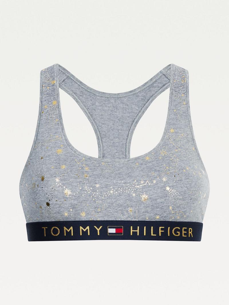 Sujetadores Tommy Hilfiger Organic Algodon Sparkle Grises | MX_W21528