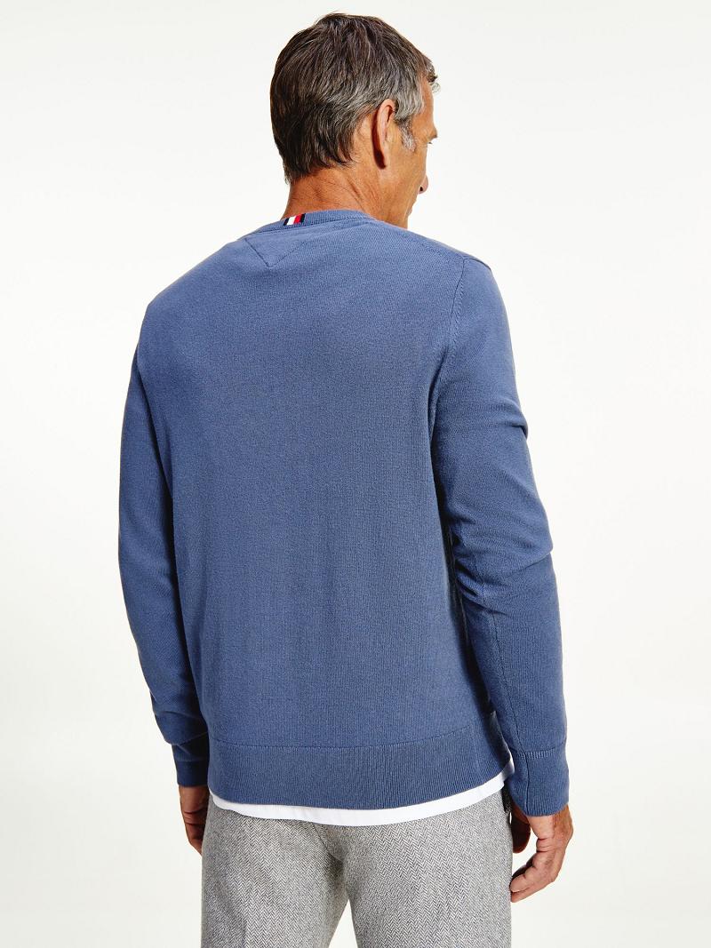 Suéteres Tommy Hilfiger Algodon cashmere crewneck Azules | MX_M31155