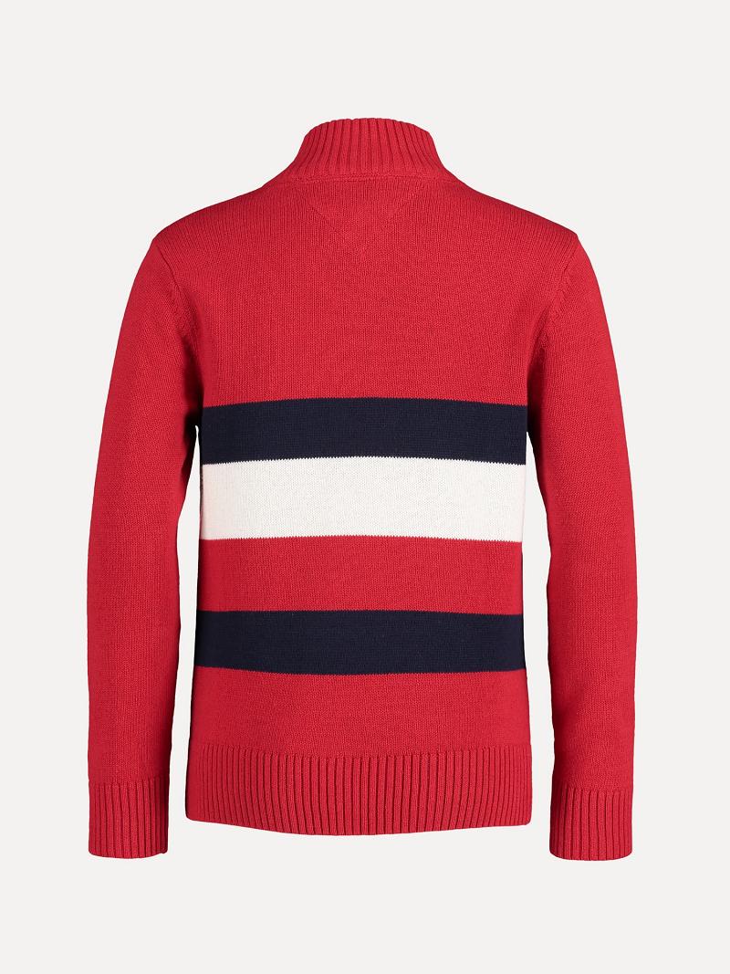 Suéteres Tommy Hilfiger Big Flag Quarter-Zip Rojos | MX_B2109