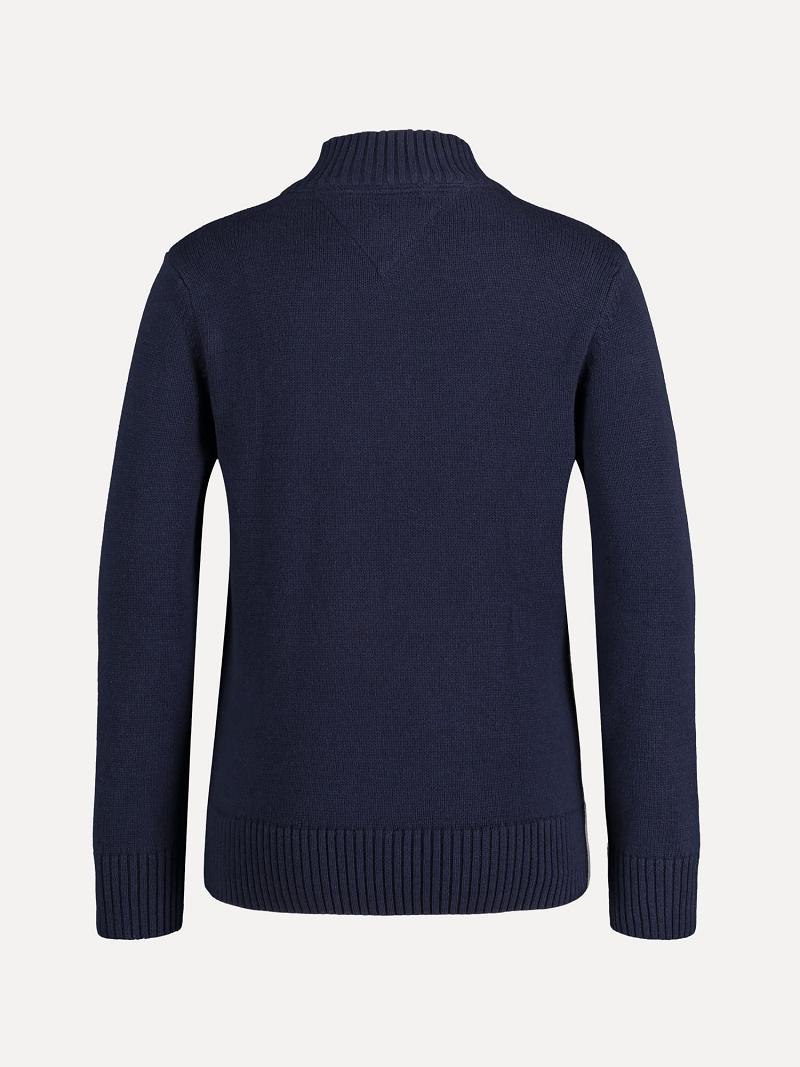 Suéteres Tommy Hilfiger Big Mockneck Azul Marino | MX_B2110