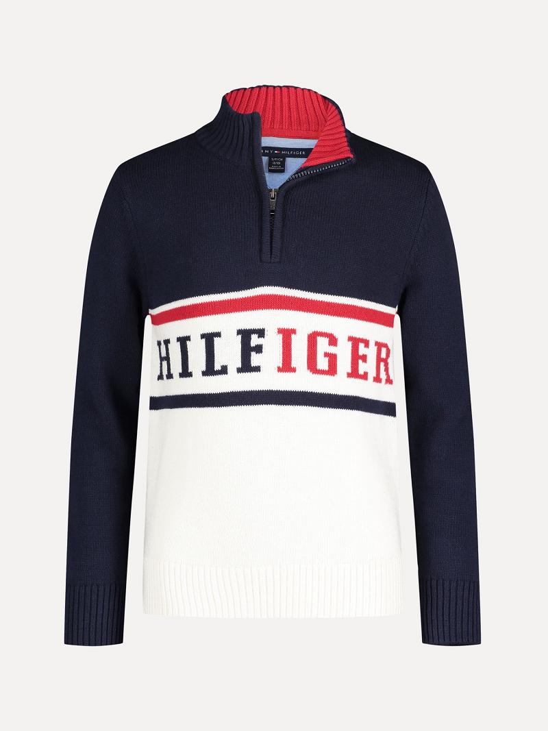 Suéteres Tommy Hilfiger Big Mockneck Azul Marino | MX_B2110