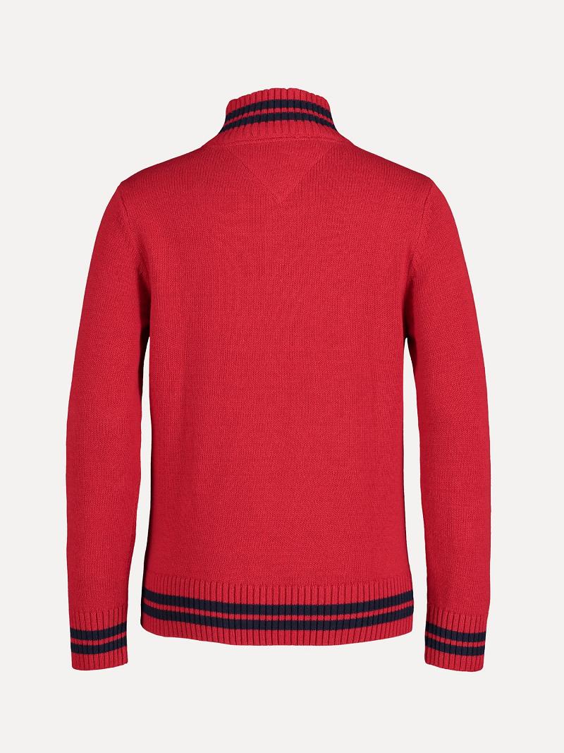 Suéteres Tommy Hilfiger Big Quarter-Zip Rojos | MX_B2111