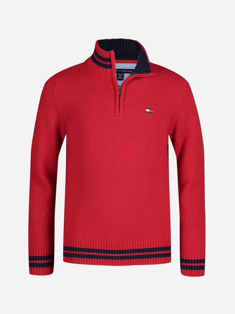 Suéteres Tommy Hilfiger Big Quarter-Zip Rojos | MX_B2111