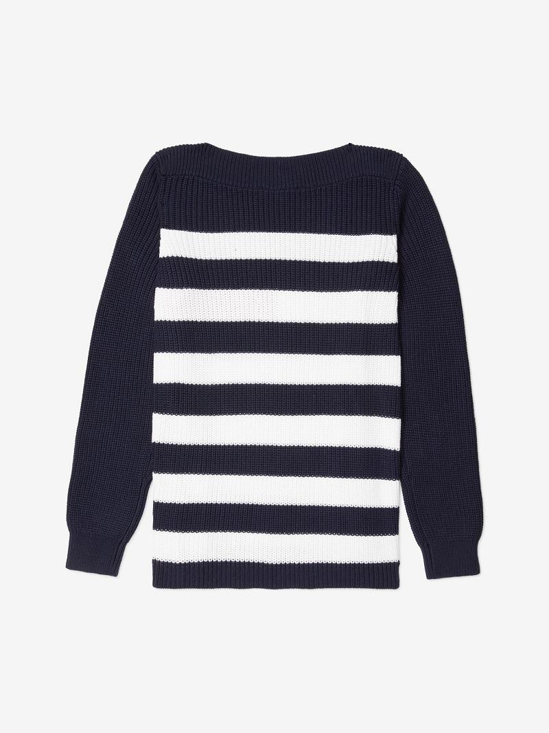 Suéteres Tommy Hilfiger Essential Cable-Knit Flag Azul Marino | MX_W21345