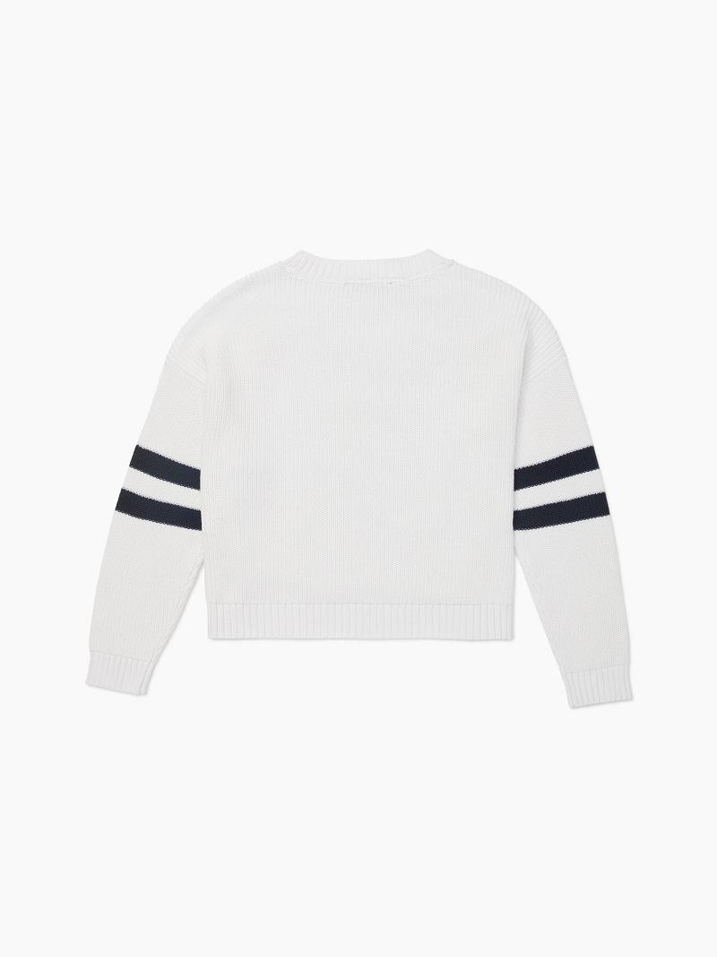 Suéteres Tommy Hilfiger Essential Cropped H Blancos | MX_W21346