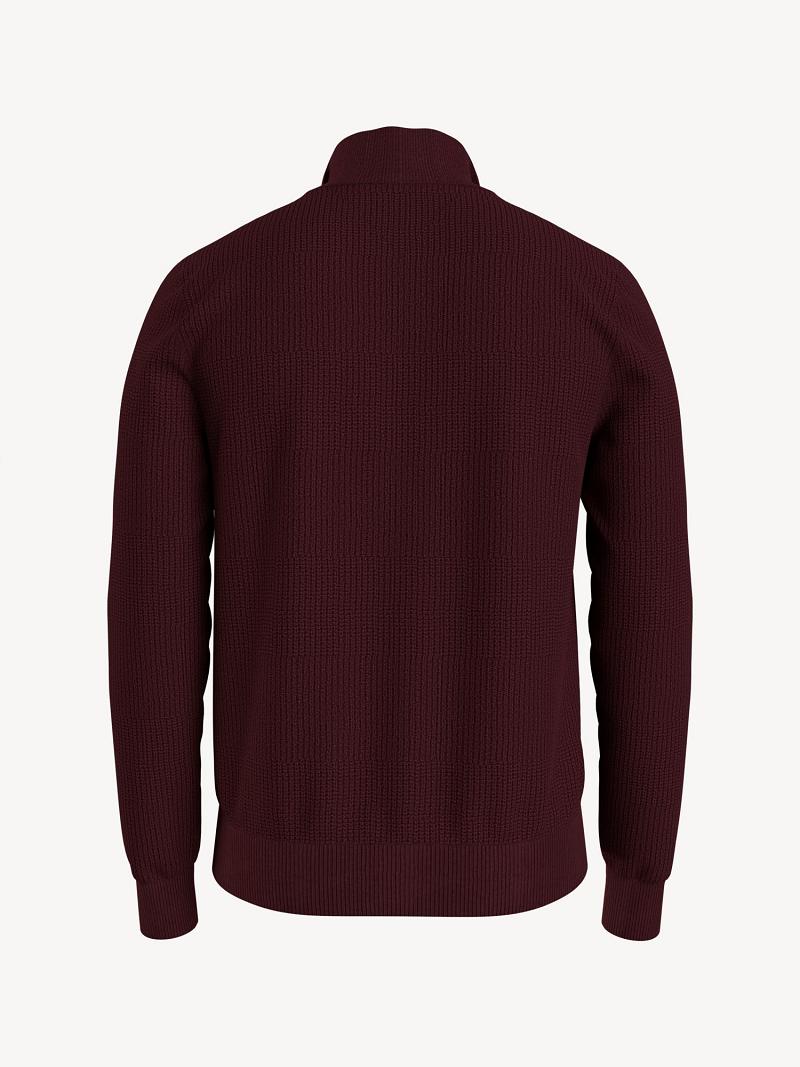 Suéteres Tommy Hilfiger Essential solid quarter-zip Vino | MX_M31162