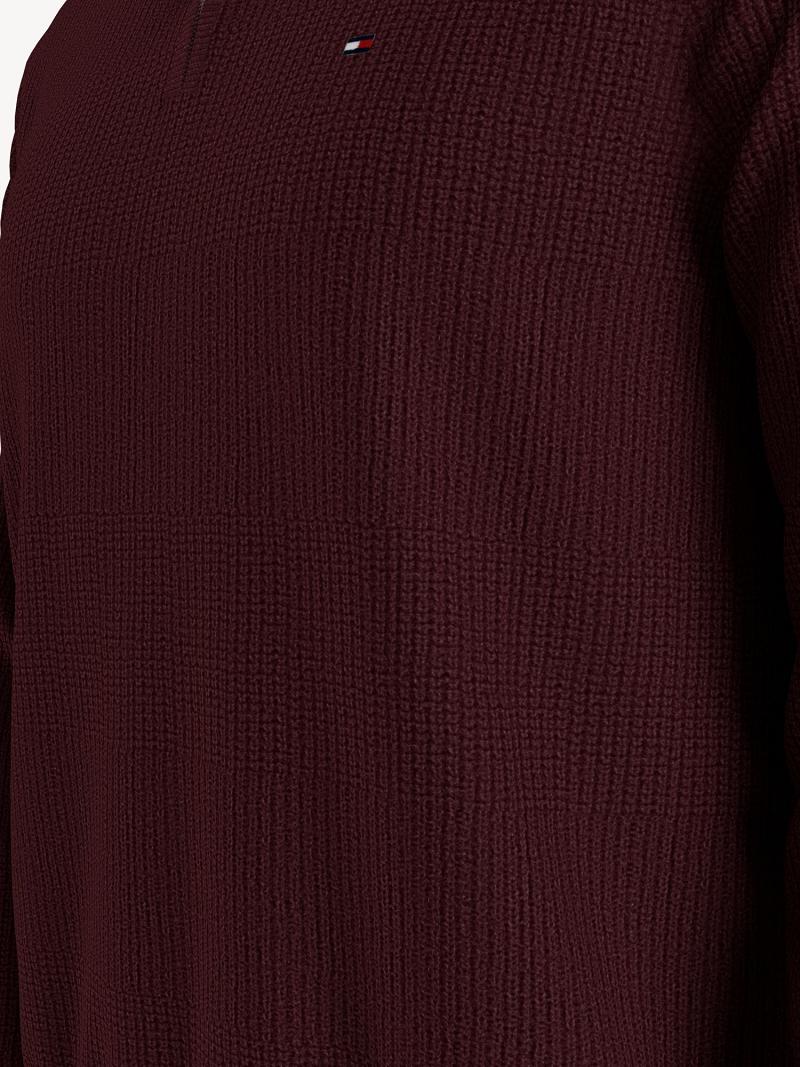 Suéteres Tommy Hilfiger Essential solid quarter-zip Vino | MX_M31162