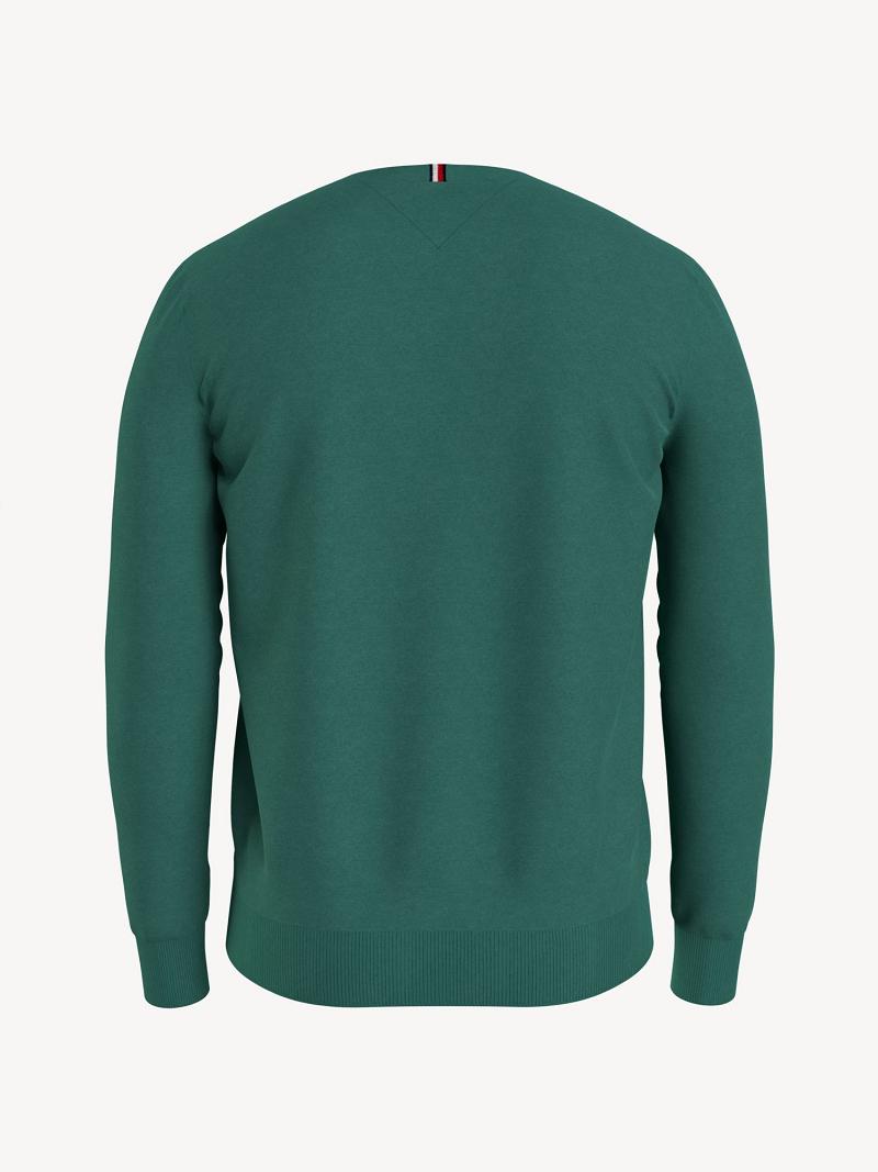 Suéteres Tommy Hilfiger Essential tonal v-neck Verdes | MX_M31165