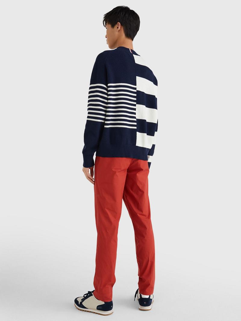 Suéteres Tommy Hilfiger Icon mix stripe crewneck Azules Blancos | MX_M31168