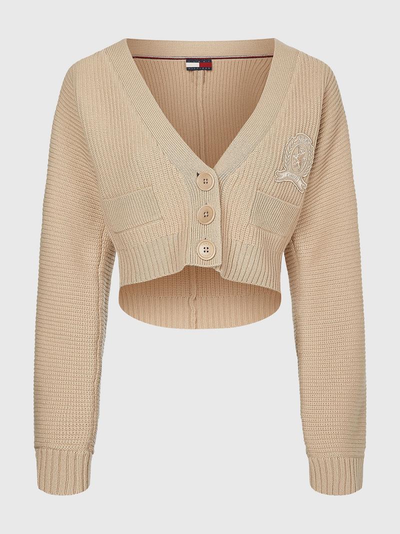 Suéteres Tommy Hilfiger Letterman Cardigan Marrom | MX_W21357