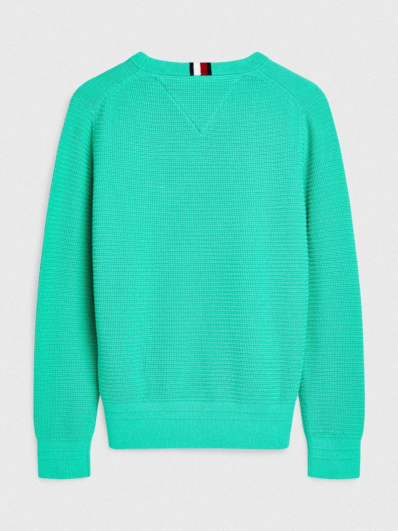 Suéteres Tommy Hilfiger Organic Algodon Structured Verdes | MX_B2114