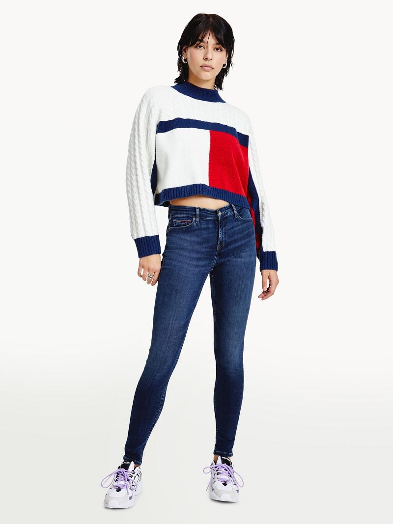 Suéteres Tommy Hilfiger Recycled Flag Azul Marino Multicolor | MX_W21361