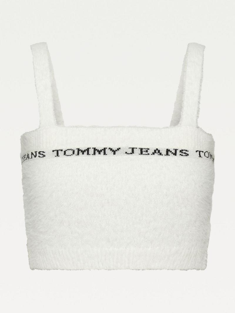 Suéteres Tommy Hilfiger Recycled Fuzzy Camisole Blancos | MX_W21362