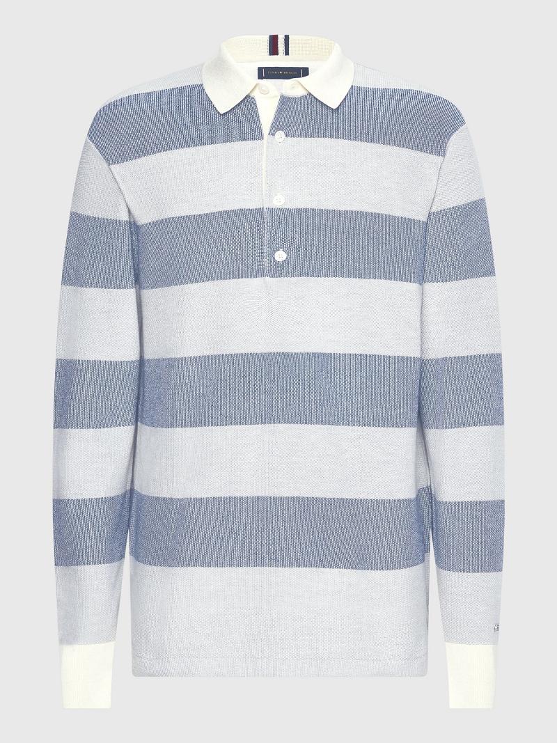 Suéteres Tommy Hilfiger Regular fit rugby stripe Grises Azules | MX_M31172