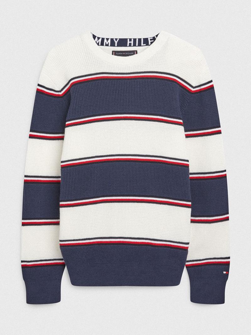 Suéteres Tommy Hilfiger Rugby Stripe Azules | MX_B2115