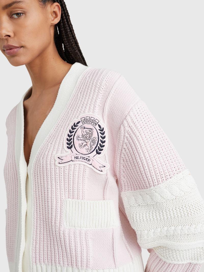 Suéteres Tommy Hilfiger Varsity Cardigan Rosas | MX_W21372