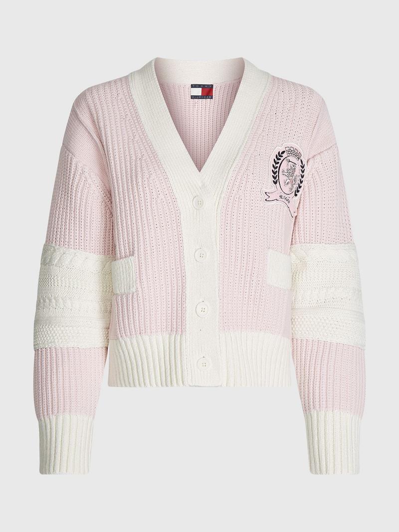 Suéteres Tommy Hilfiger Varsity Cardigan Rosas | MX_W21372