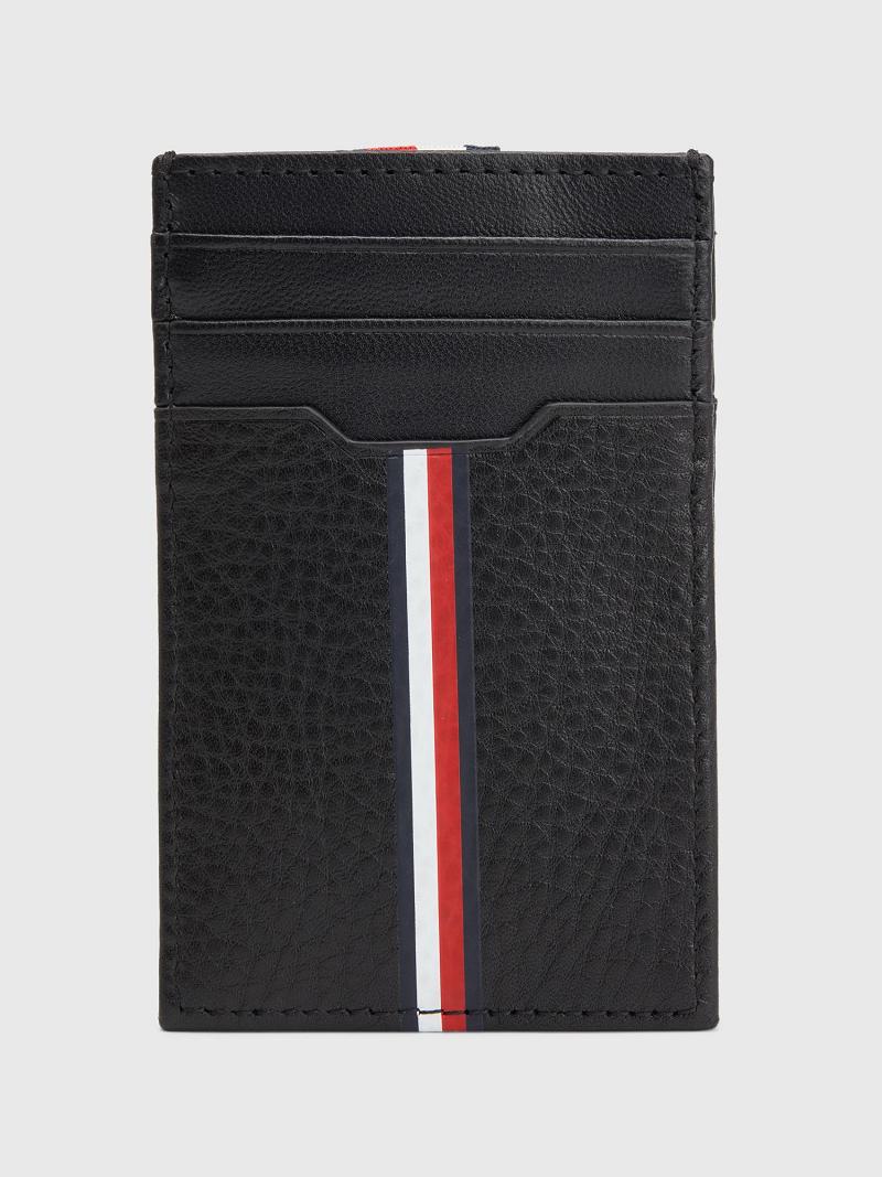 Tarjeteros Tommy Hilfiger Cuero Vertical Stripe Negros | MX_M31722