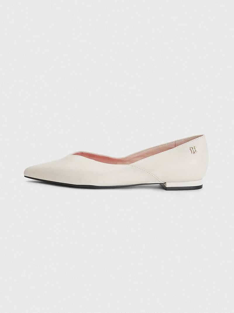 Tenis Planos Tommy Hilfiger Cuero Ballerina Beige | MX_W21601