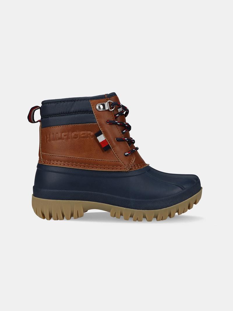 Tenis Tommy Hilfiger Big Duck Boot Marrom Azul Marino | MX_B2235