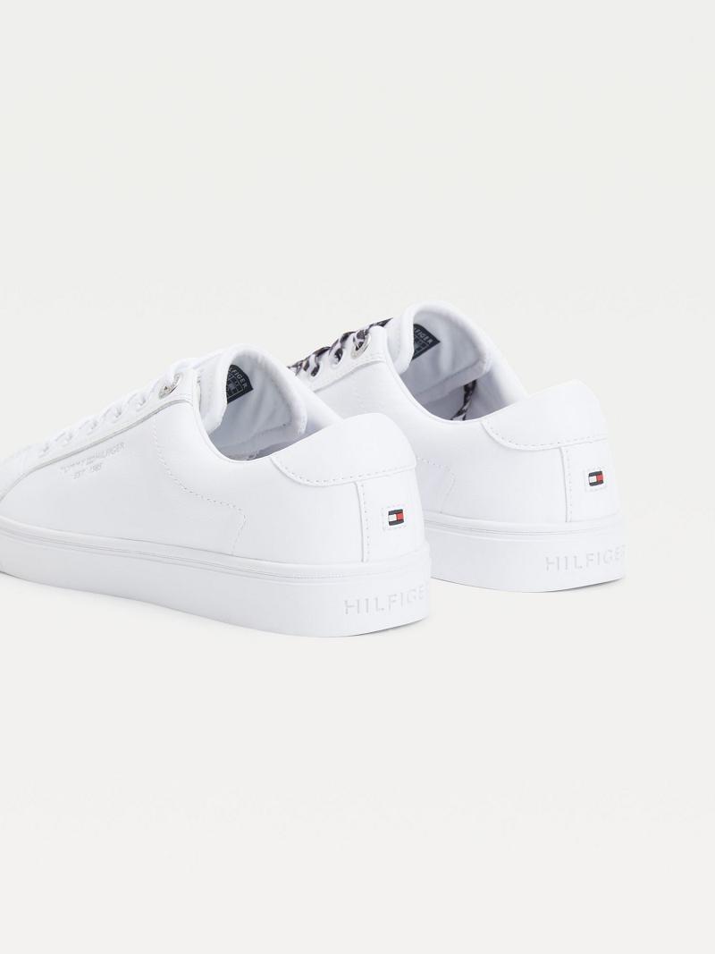 Tenis Tommy Hilfiger Cuero With Leopard Print Laces Blancos | MX_W21634