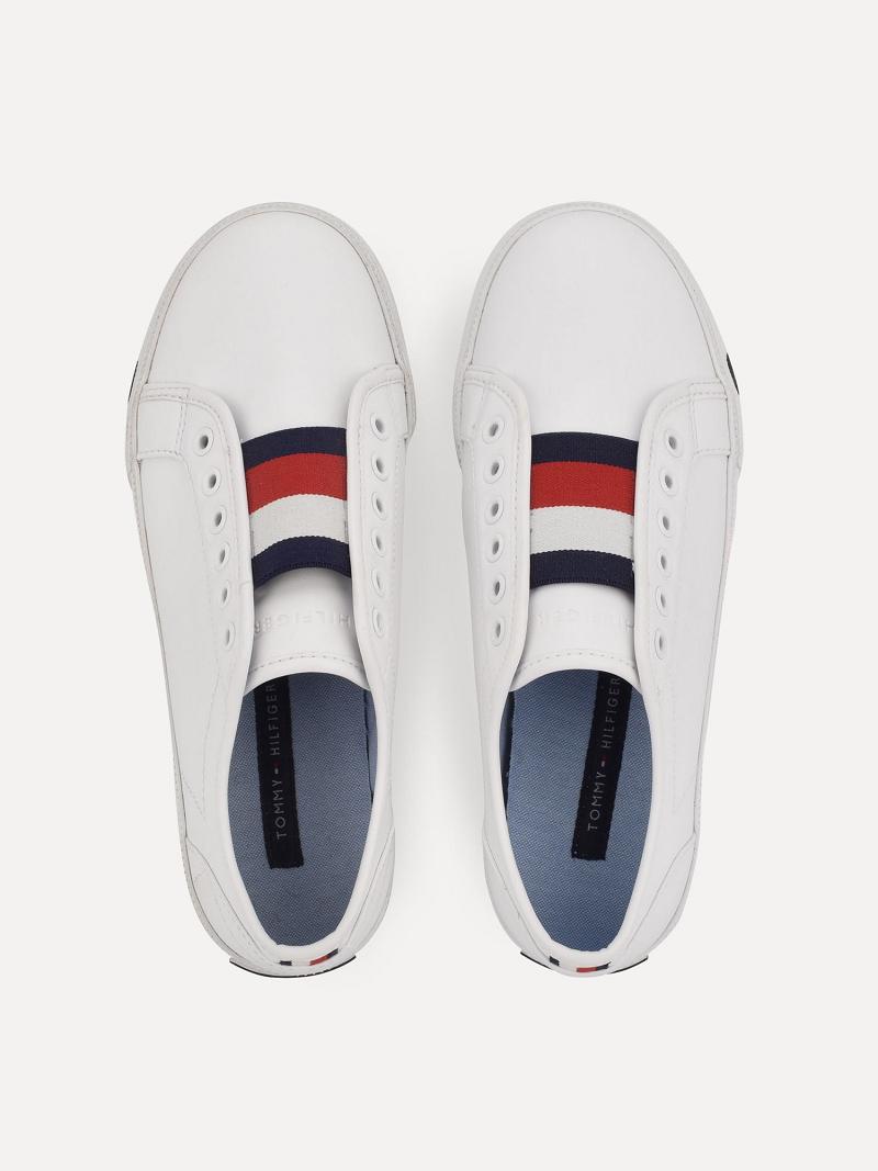 Tenis Tommy Hilfiger Flag Laceless Blancos | MX_W21630