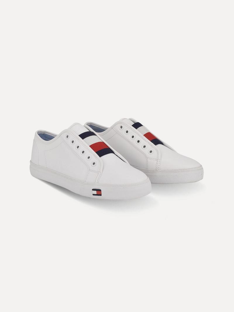 Tenis Tommy Hilfiger Flag Laceless Blancos | MX_W21630