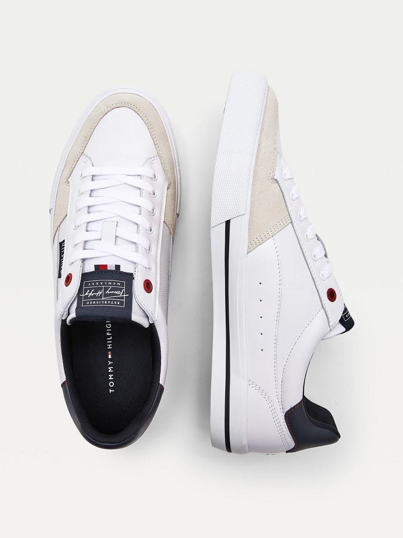 Tenis Tommy Hilfiger Hilfiger leather Blancos | MX_M31619