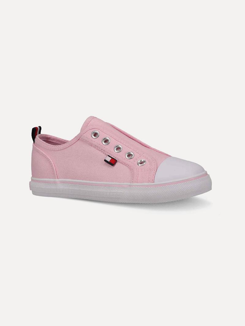 Tenis Tommy Hilfiger Kids’ Pink Laceless Rosas | MX_G1309