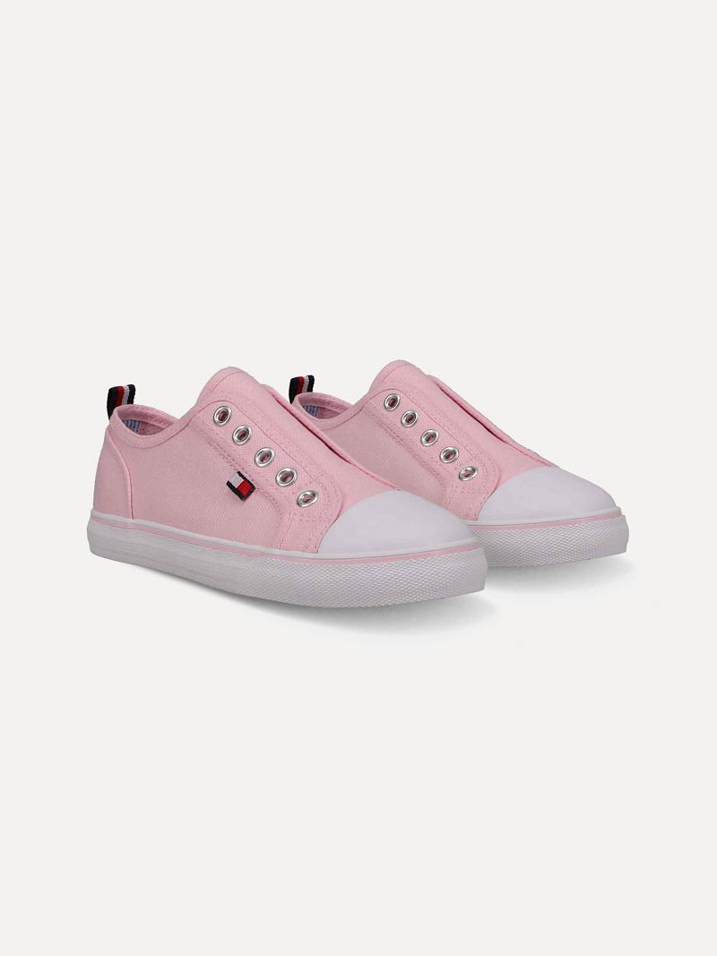 Tenis Tommy Hilfiger Kids’ Pink Laceless Rosas | MX_G1309