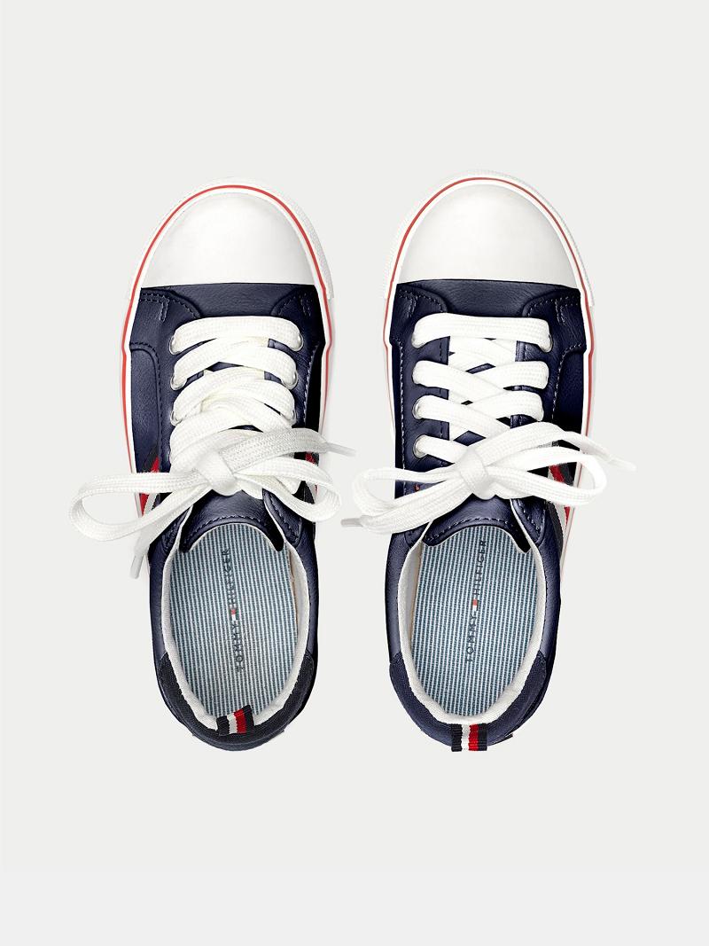 Tenis Tommy Hilfiger Signature Stripe Azul Marino | MX_B2243