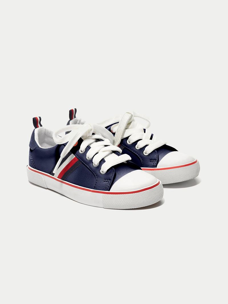 Tenis Tommy Hilfiger Signature Stripe Azul Marino | MX_B2243