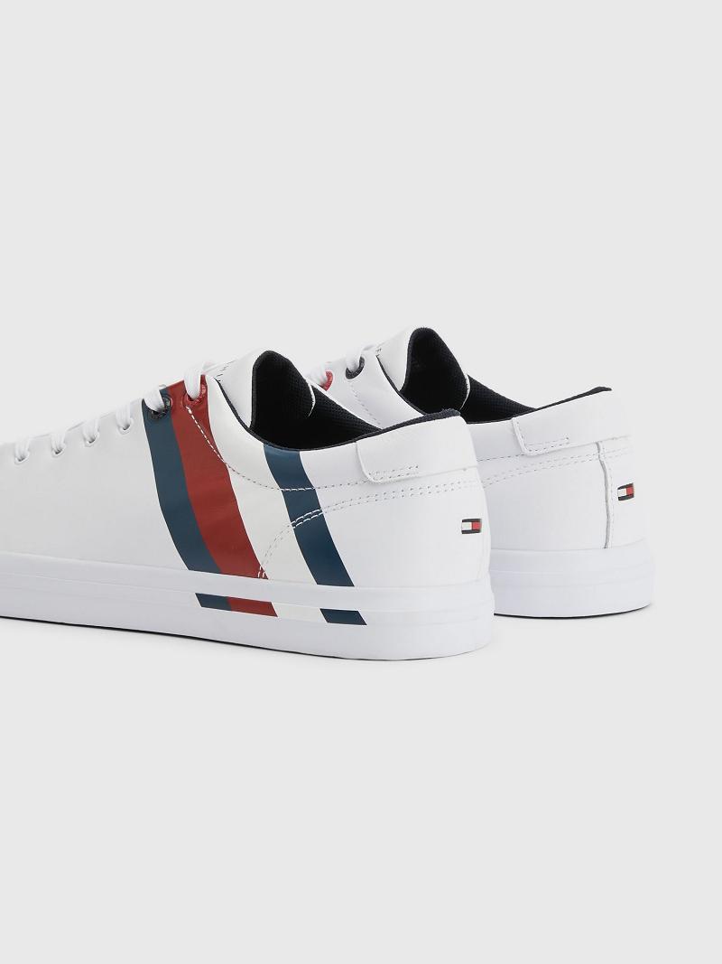 Tenis Tommy Hilfiger Stripe leather Blancos | MX_M31631