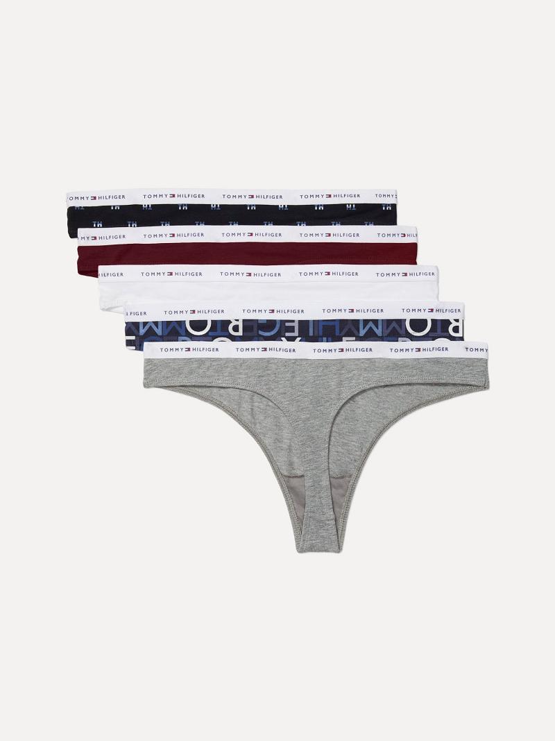 Thongs Tommy Hilfiger Algodon Classic 5PK Grises | MX_W21564