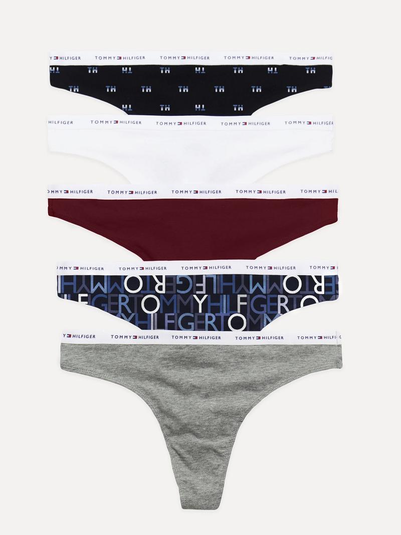 Thongs Tommy Hilfiger Algodon Classic 5PK Grises | MX_W21564