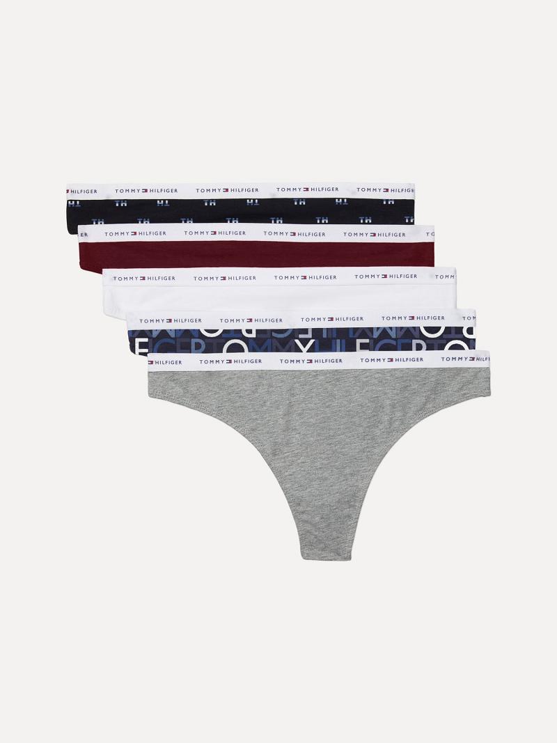 Thongs Tommy Hilfiger Algodon Classic 5PK Grises | MX_W21564