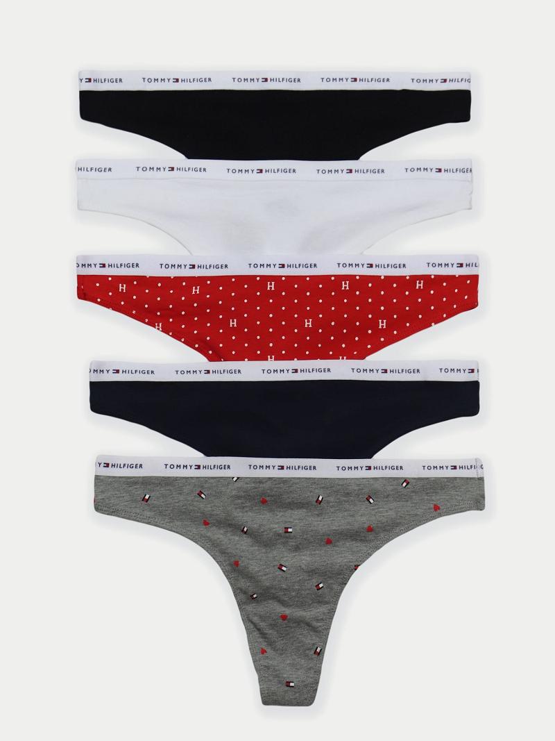 Thongs Tommy Hilfiger Logo Mix 5PK Azul Marino Grises | MX_W21568