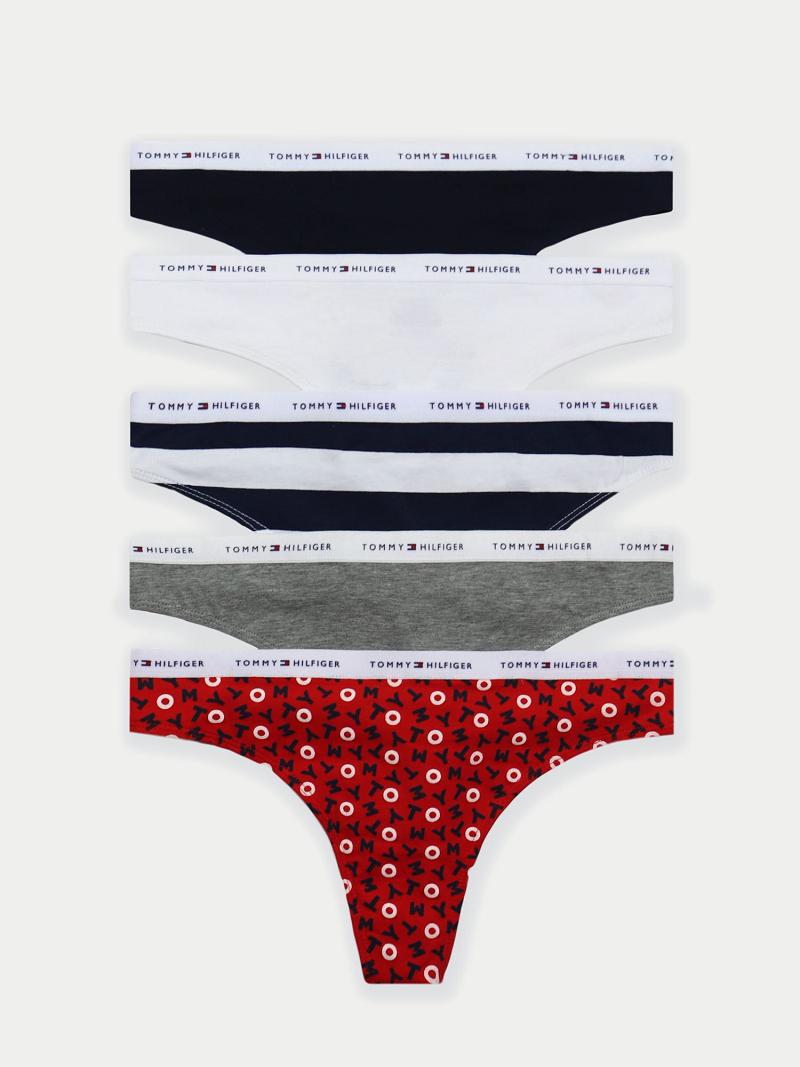 Thongs Tommy Hilfiger Logo Mix 5PK Rojos | MX_W21567