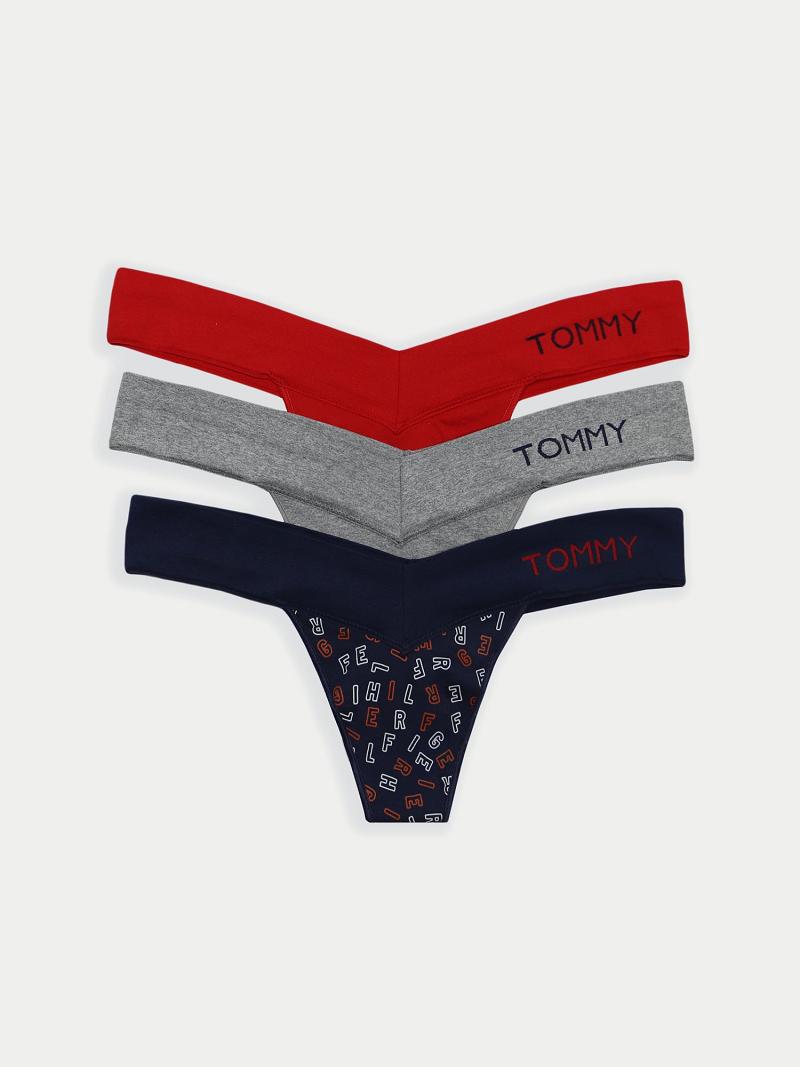 Thongs Tommy Hilfiger Seamless Mix Logo 3PK Azul Marino | MX_W21577