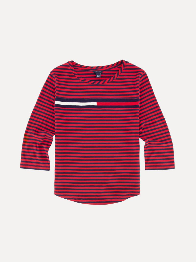 Tops Tommy Hilfiger Big Flag Stripe Rojos | MX_G1276