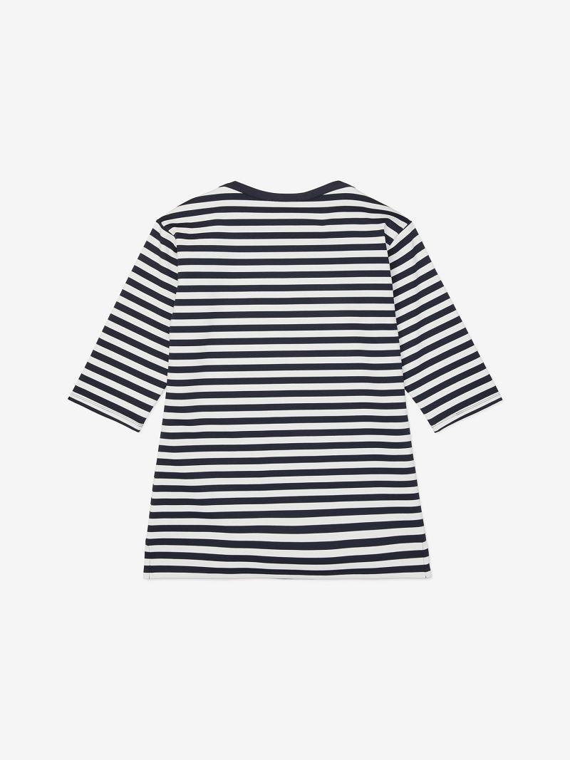 Tops Tommy Hilfiger Essential Stripe Ponte Boatneck Tunic Negros | MX_W21496