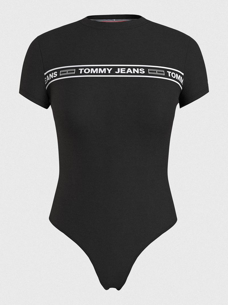 Tops Tommy Hilfiger Logo Cut-Out Bodysuit Negros | MX_W21498