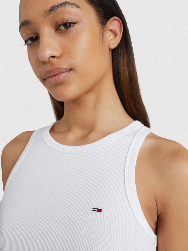 Tops Tommy Hilfiger Ribbed Tank Blancos | MX_W21504